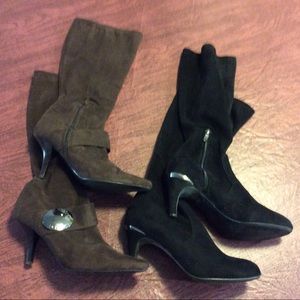 (2) PAIR BOOTS BY BCBGeneration - BLACK & BROWN